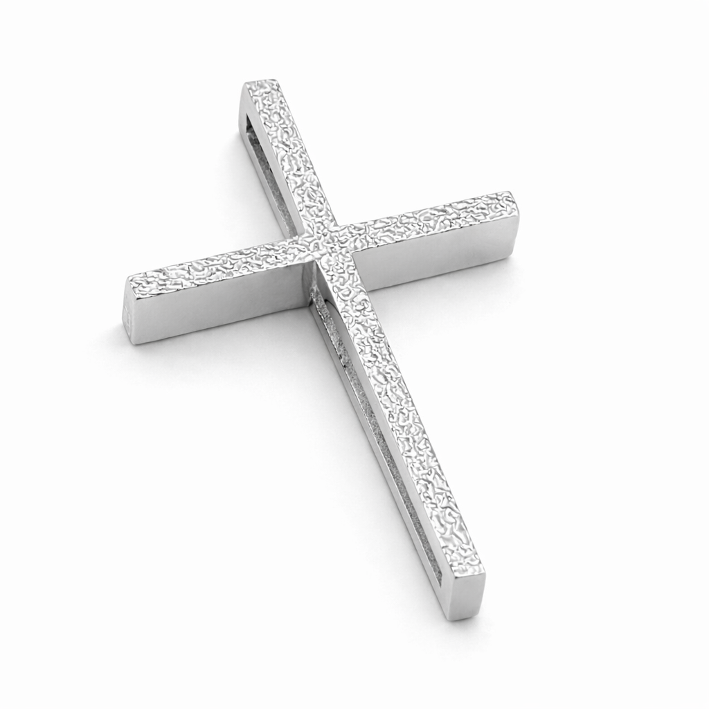 Σταυρός λευκόχρυσος δυο όψεων Κ14