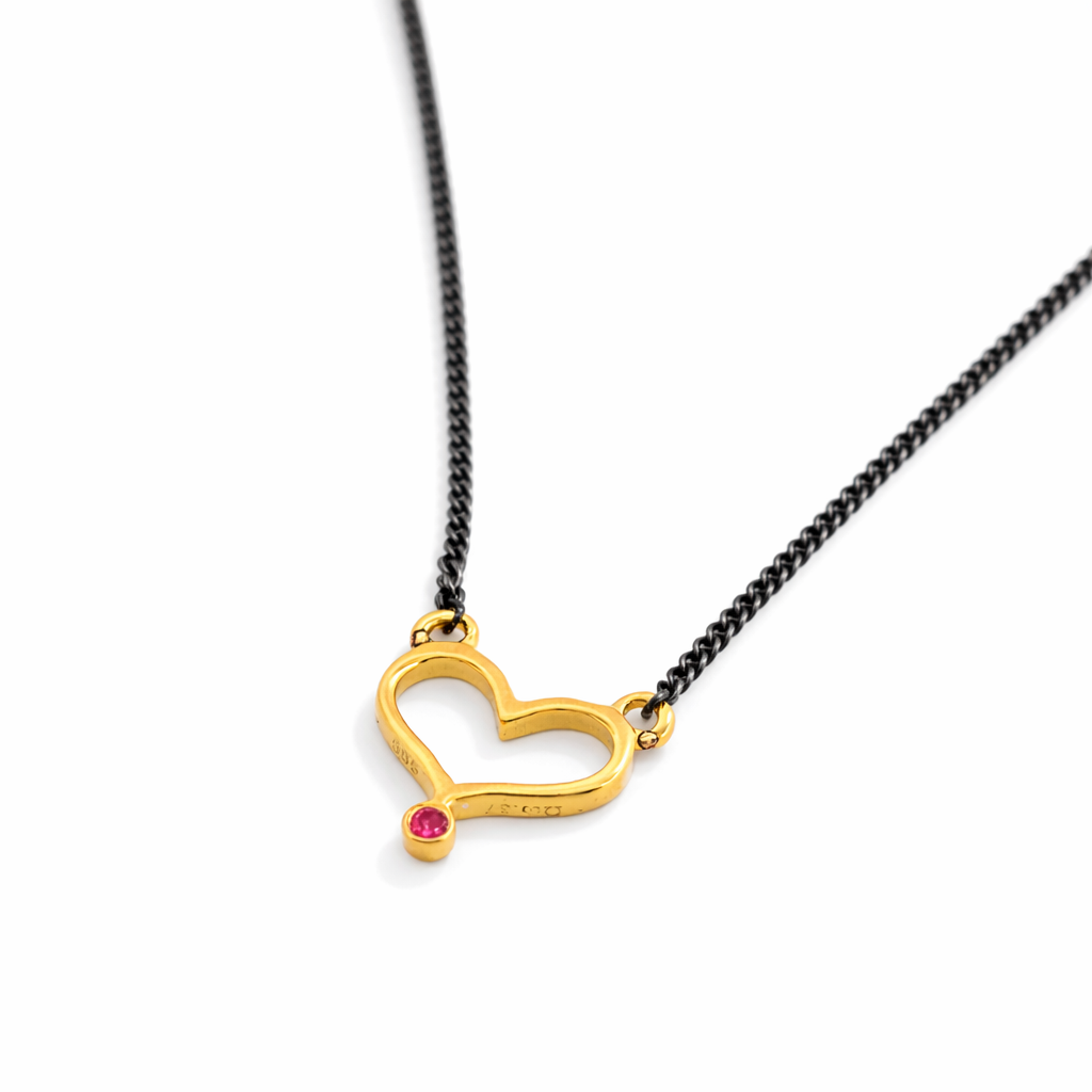 ag2 Jewellery Μενταγιόν χρυσό Κ14 με ορυκτές πέτρες και ασημένια αλυσίδα - Image 2