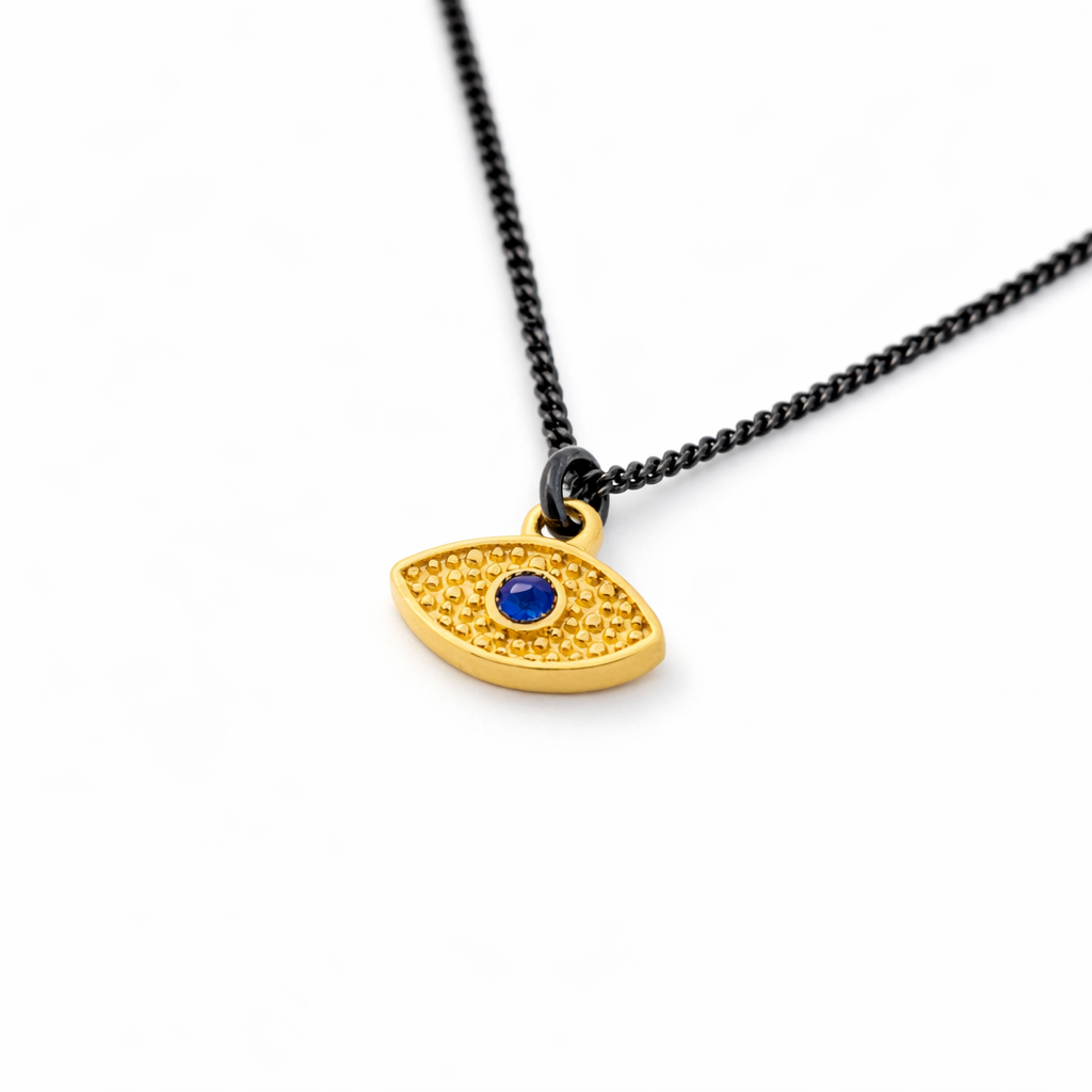 ag2 Jewellery Μενταγιόν χρυσό Κ14 με ορυκτές πέτρες και ασημένια αλυσίδα - Image 2