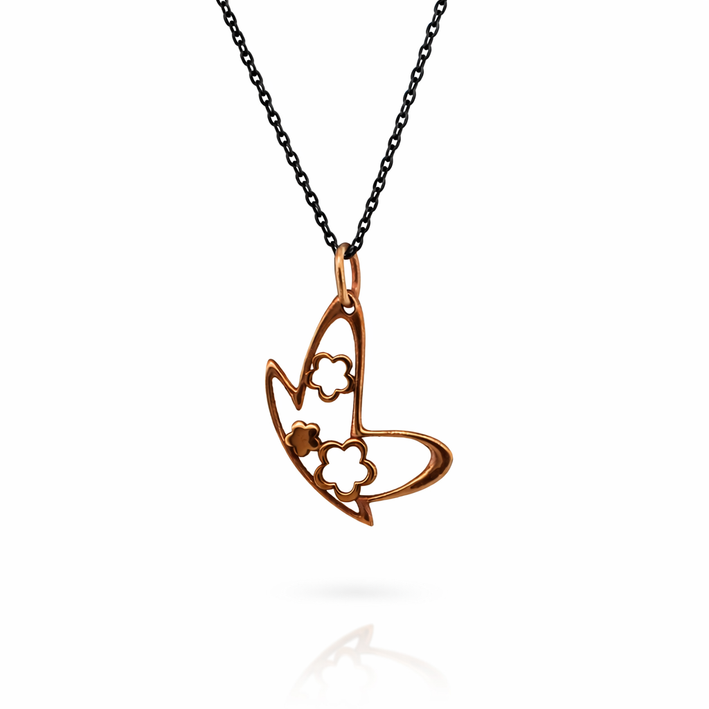 ag2 Jewellery Μενταγιόν ροζ χρυσό Κ9 και ασημένια αλυσίδα