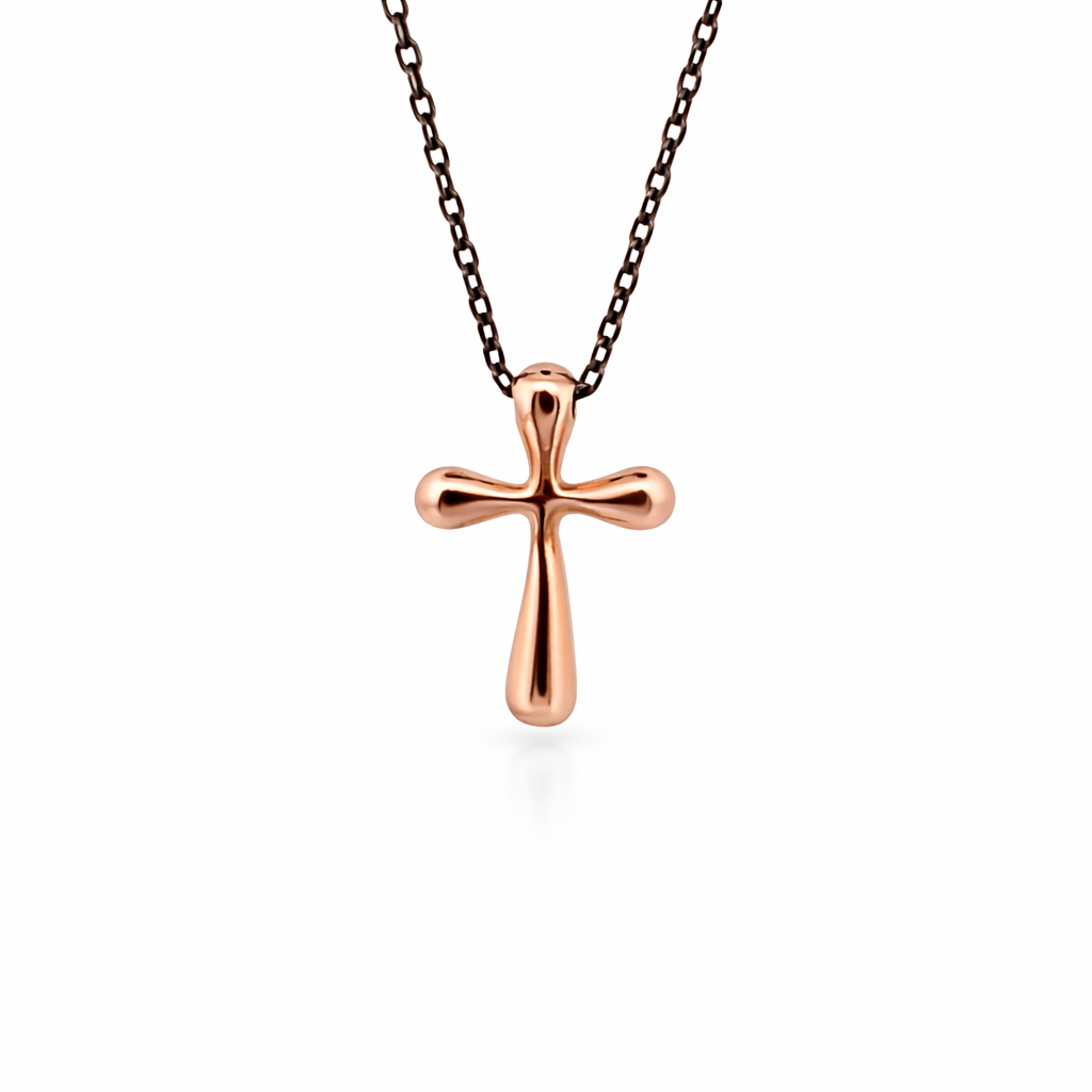 ag2 Jewellery Μενταγιόν ροζ χρυσό Κ14 με ασημένια αλυσίδα