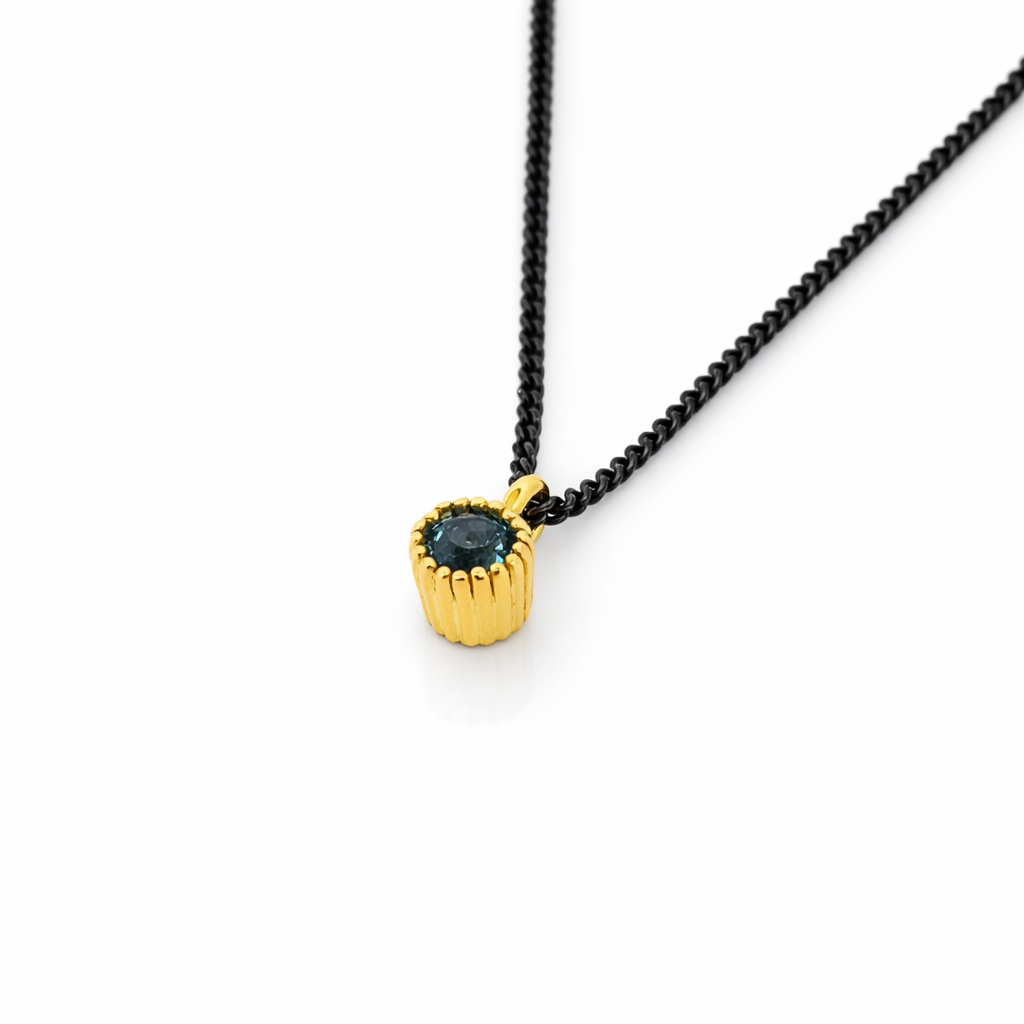 ag2 Jewellery Μενταγιόν χρυσό Κ14 με ορυκτές πέτρες και ασημένια αλυσίδα - Image 2