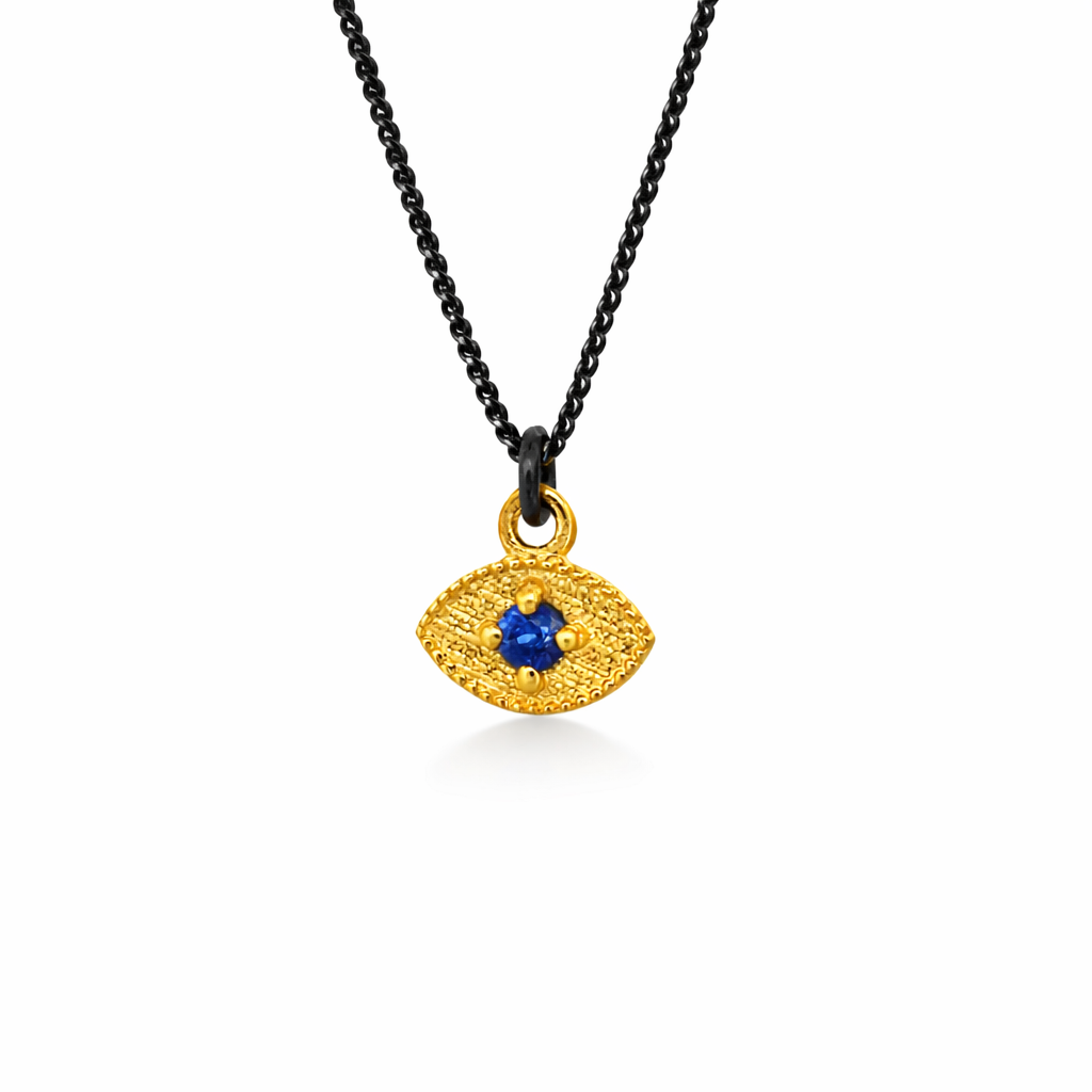 ag2 Jewellery Μενταγιόν χρυσό Κ14 με ορυκτές πέτρες και ασημένια αλυσίδα